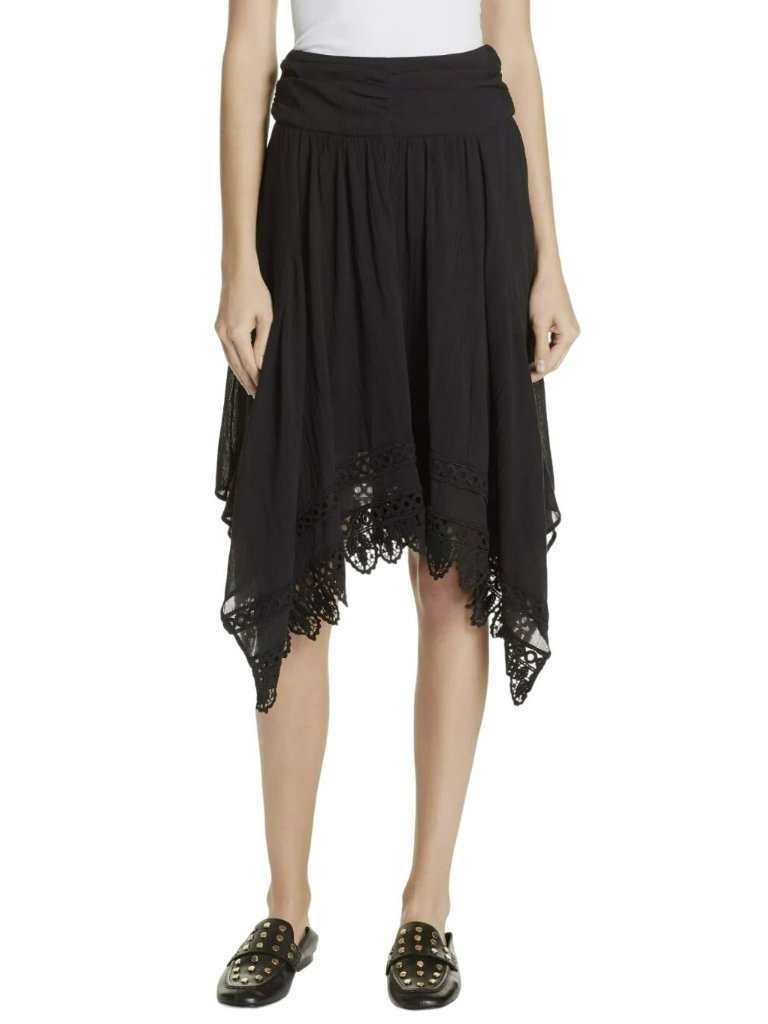 Isabel Marant Toile $575 Black Rodney Eyelet Crochet Lace Skirt 38 Us 6 Nwt